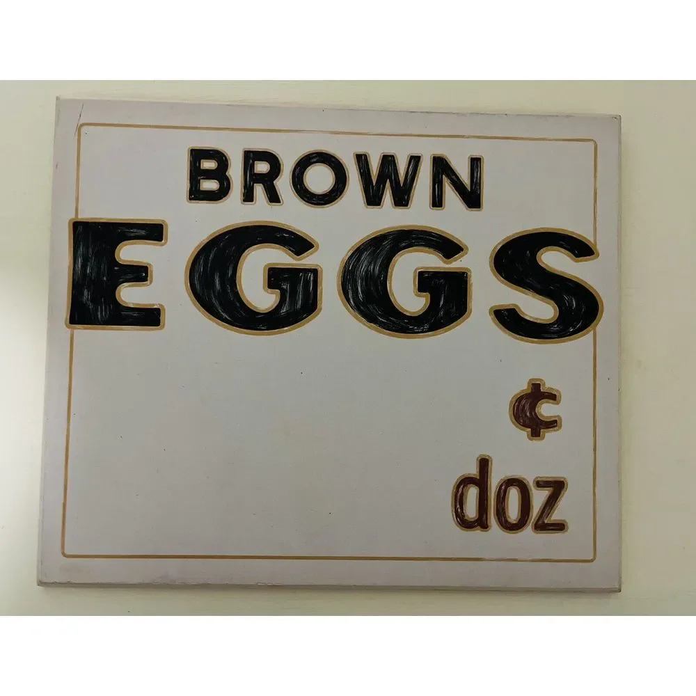 NWT Brown Eggs Cents Per Dozen Wood Sign Farmhouse Red‎ Shed Open Road